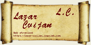 Lazar Cvijan vizit kartica